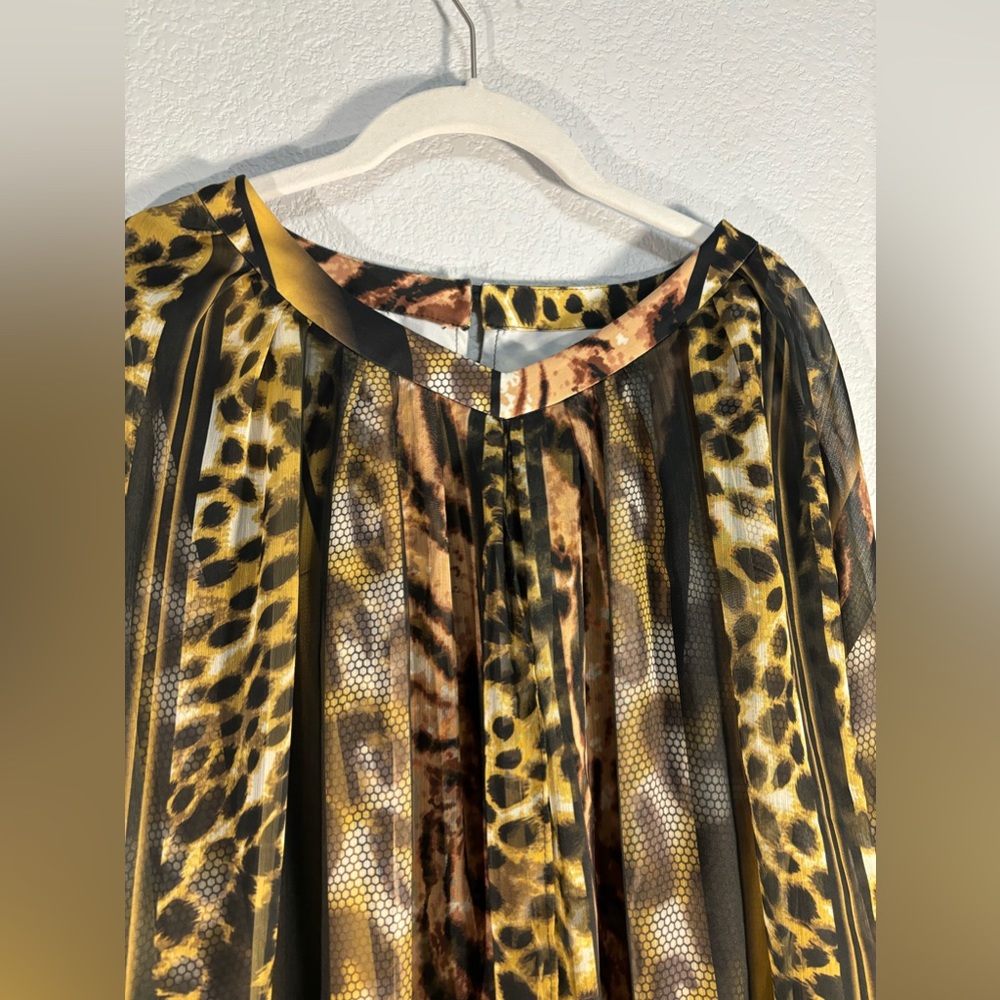 Unique Leopard Print Layered Top With Sheer Long … - image 7